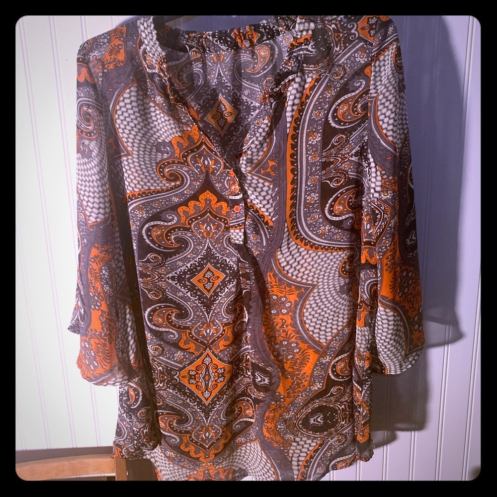 Sheer paisley blouse excellent condition